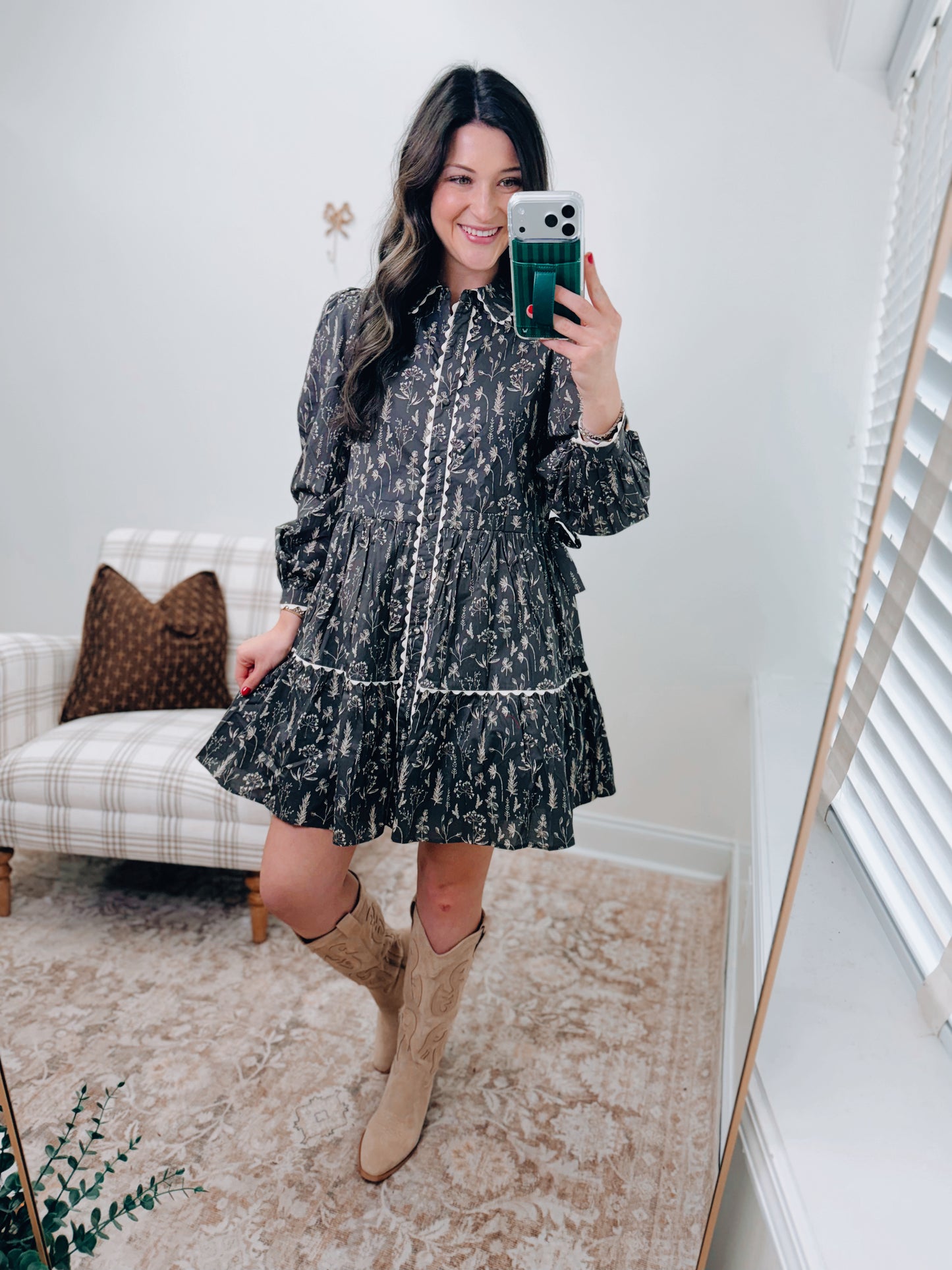 Ash Scalloped Tie Mini Dress