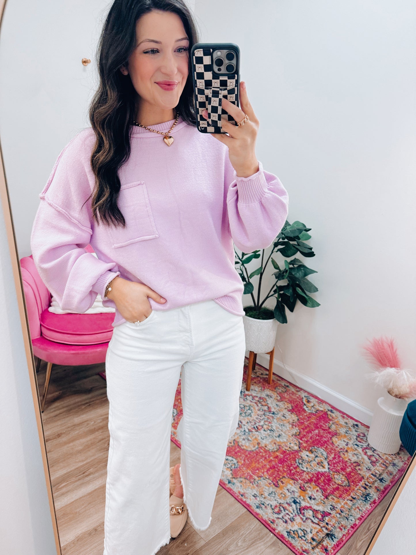 Lilac Pocket Sweater