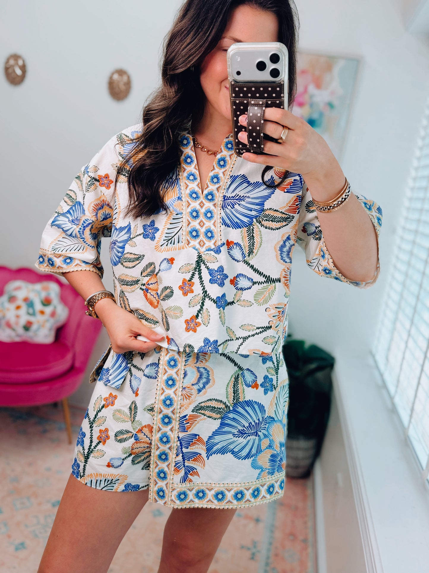Tropical Escape Skort Set - Blue