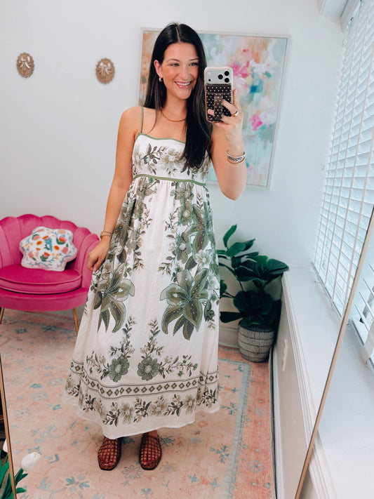 Olive Branch Maxi Dress