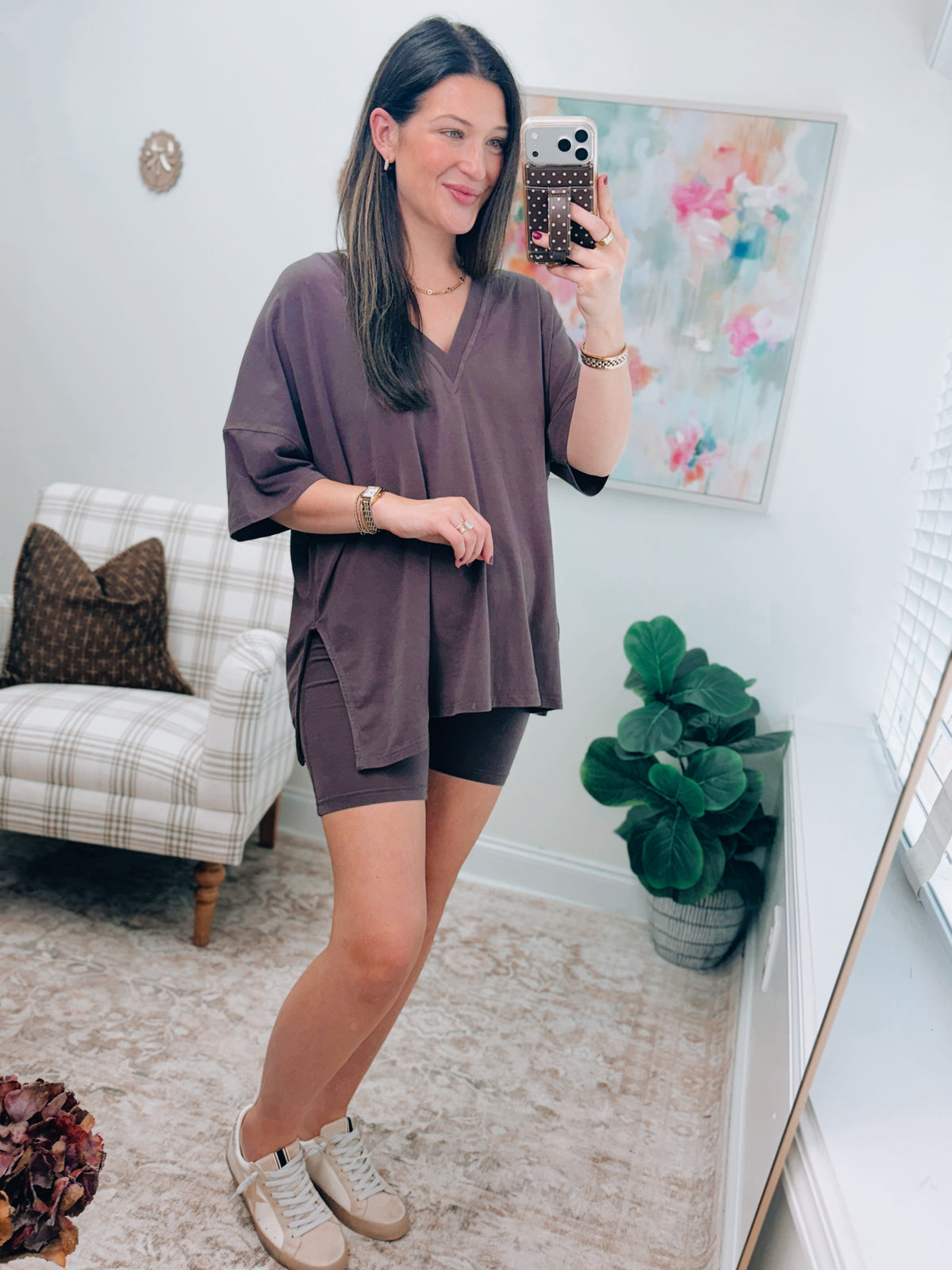 Willow Pima Cotton Biker Set - Coffee Bean
