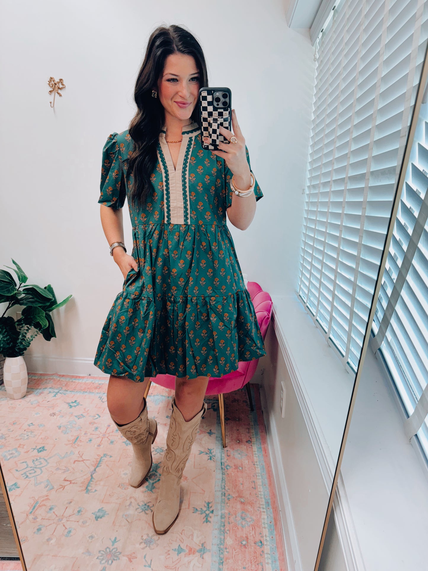 Moonlit Floral Mini Dress