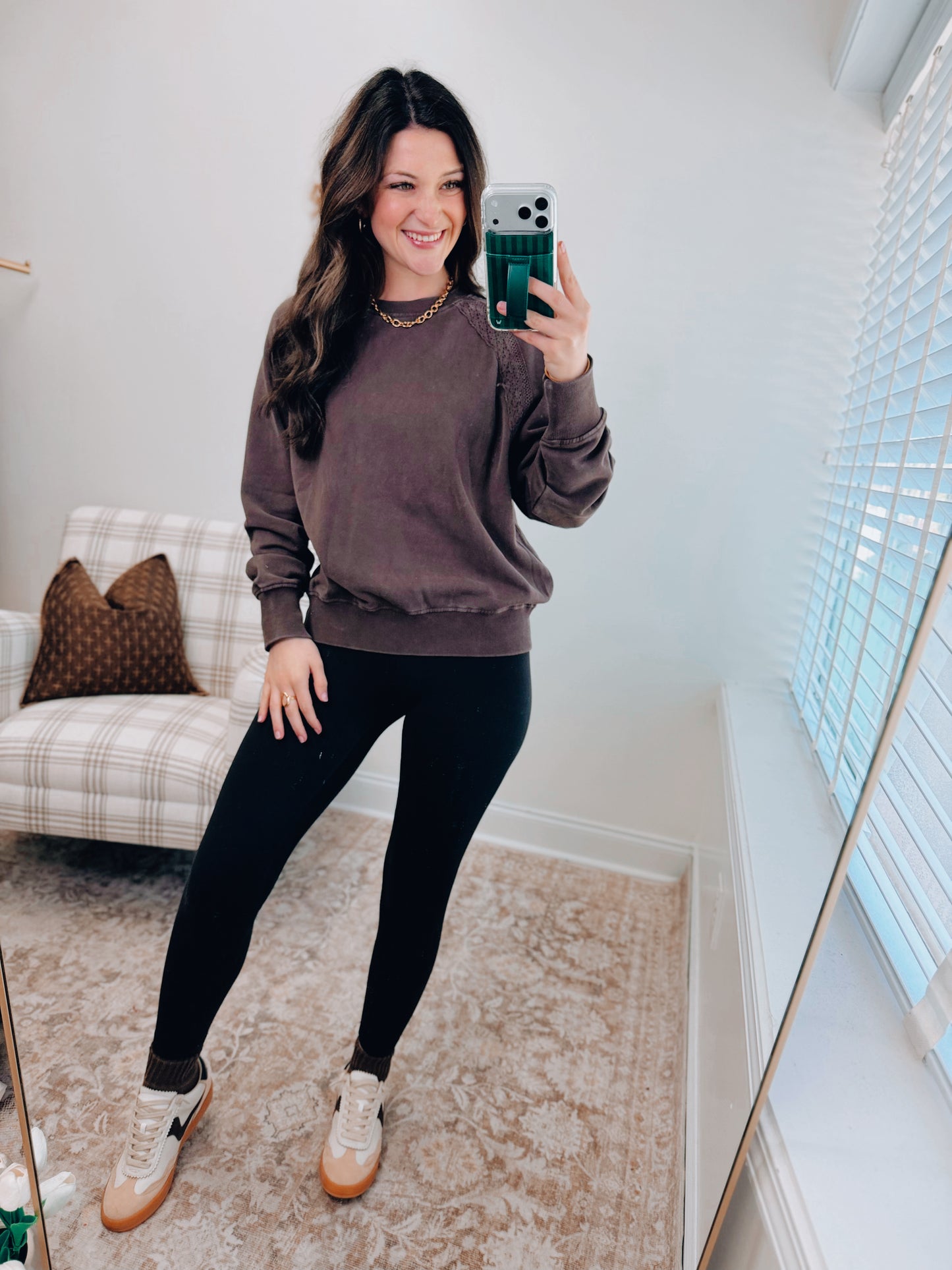 Soft Bloom Mineral Wash Lace Pullover