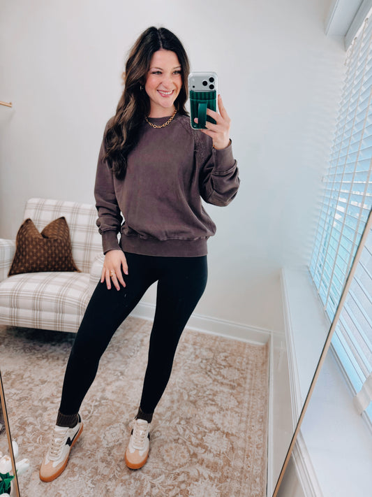 Soft Bloom Mineral Wash Lace Pullover