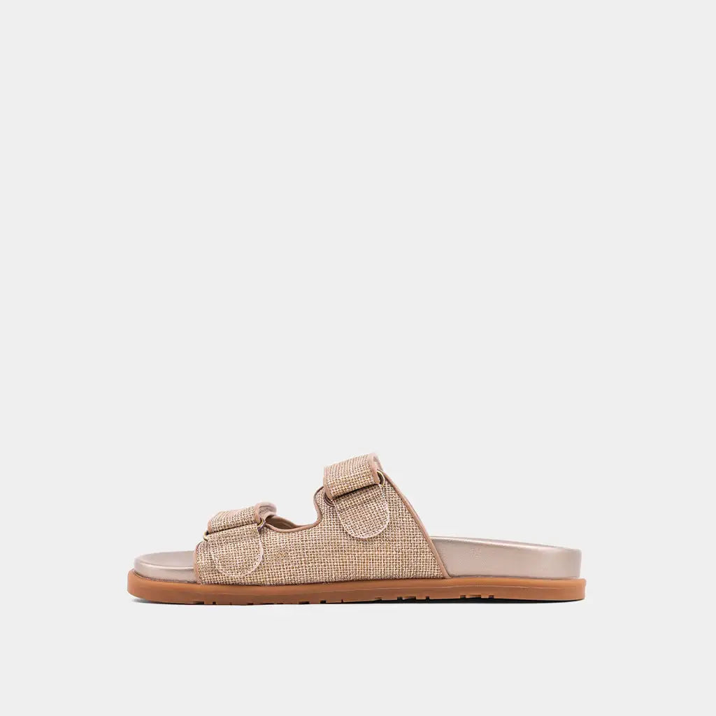 Blair Gold Double Strap Sandals
