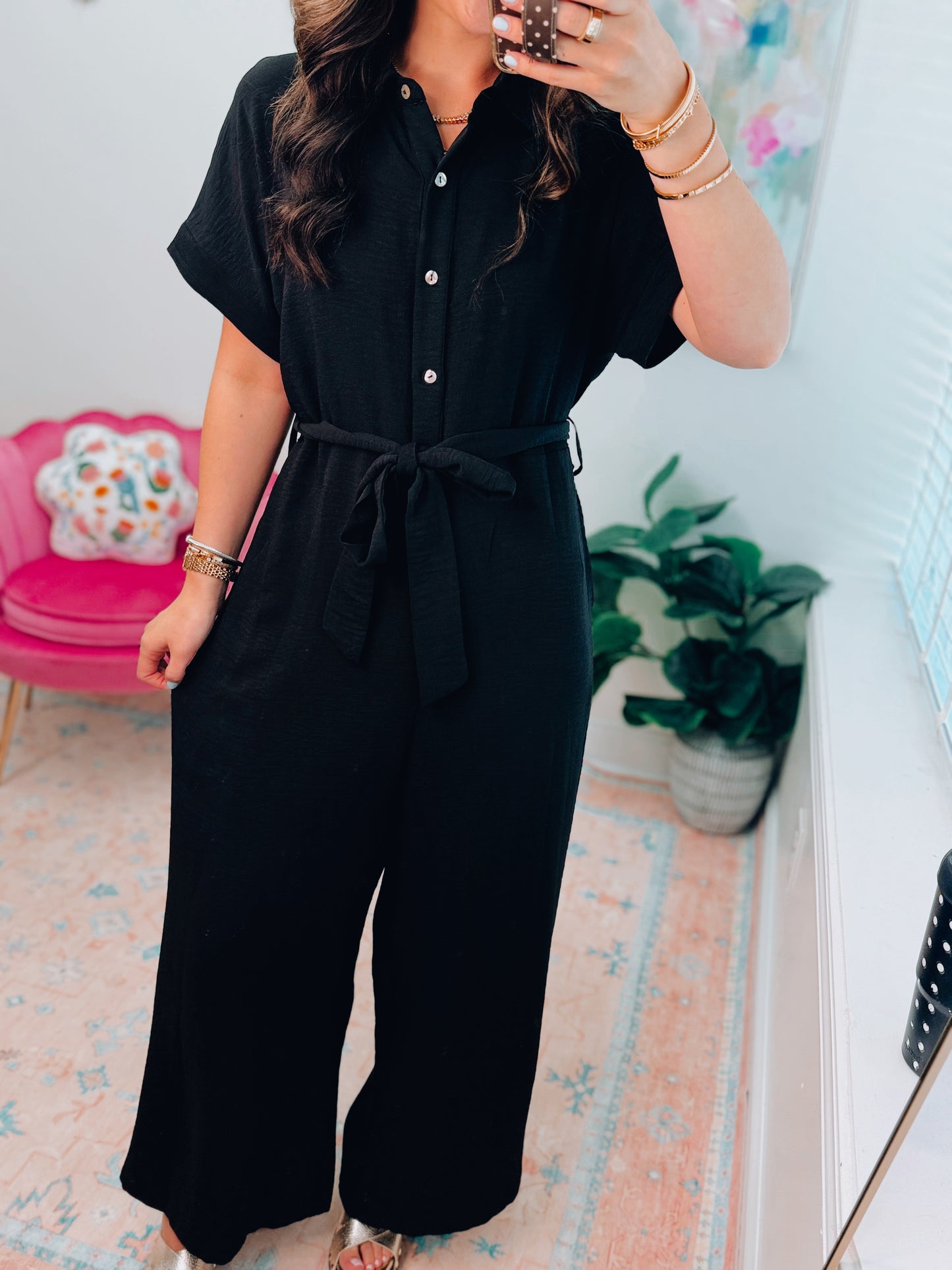 Palmer Air Wick Button Jumpsuit - Black