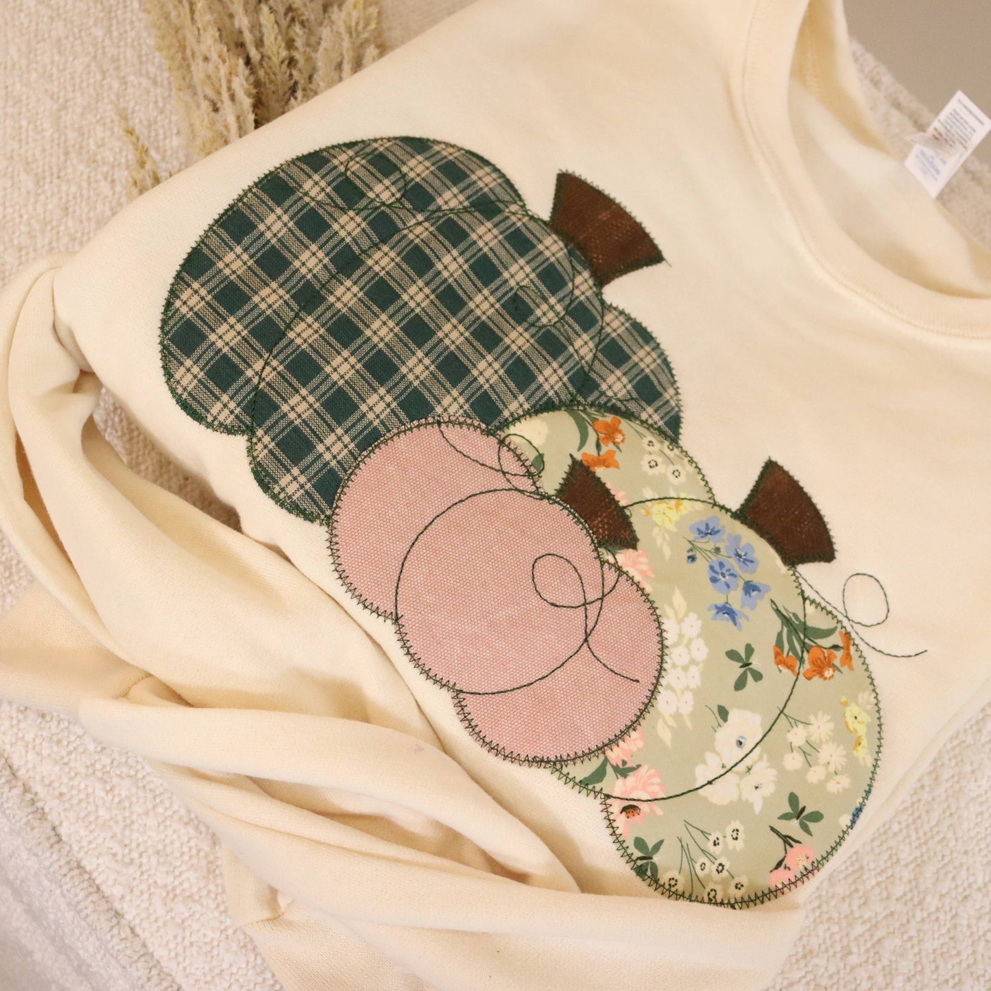 Fall Floral Plaid Pumpkin Trio Sweatshirt
