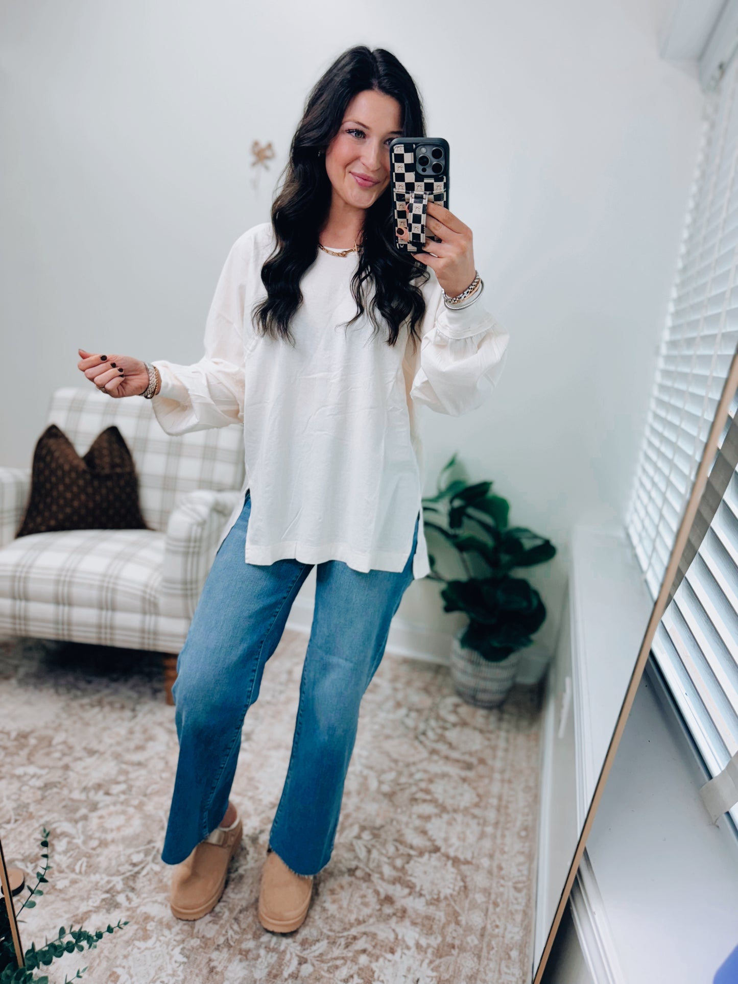 DOORBUSTER Oversized Mineral Wash Top - Cream