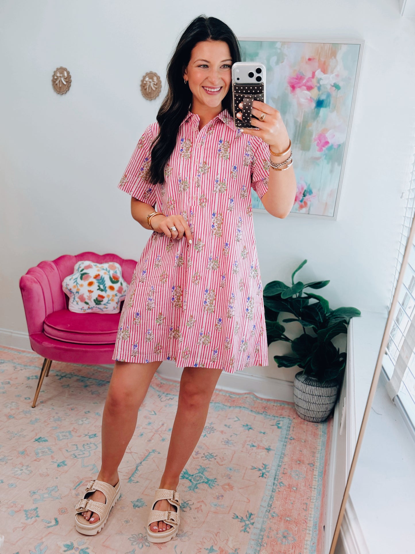 Soho Floral Striped Mini Dress