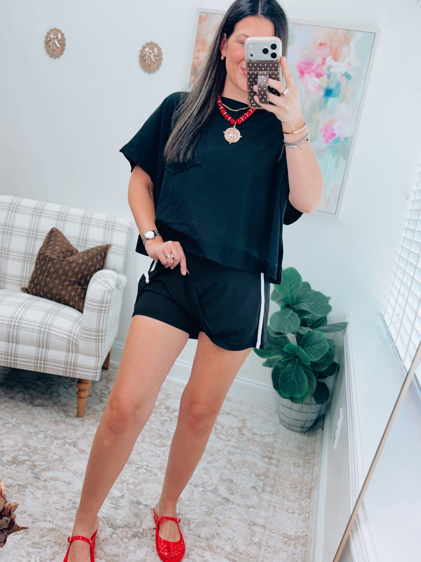 Active Stripe Butter Skort - Black