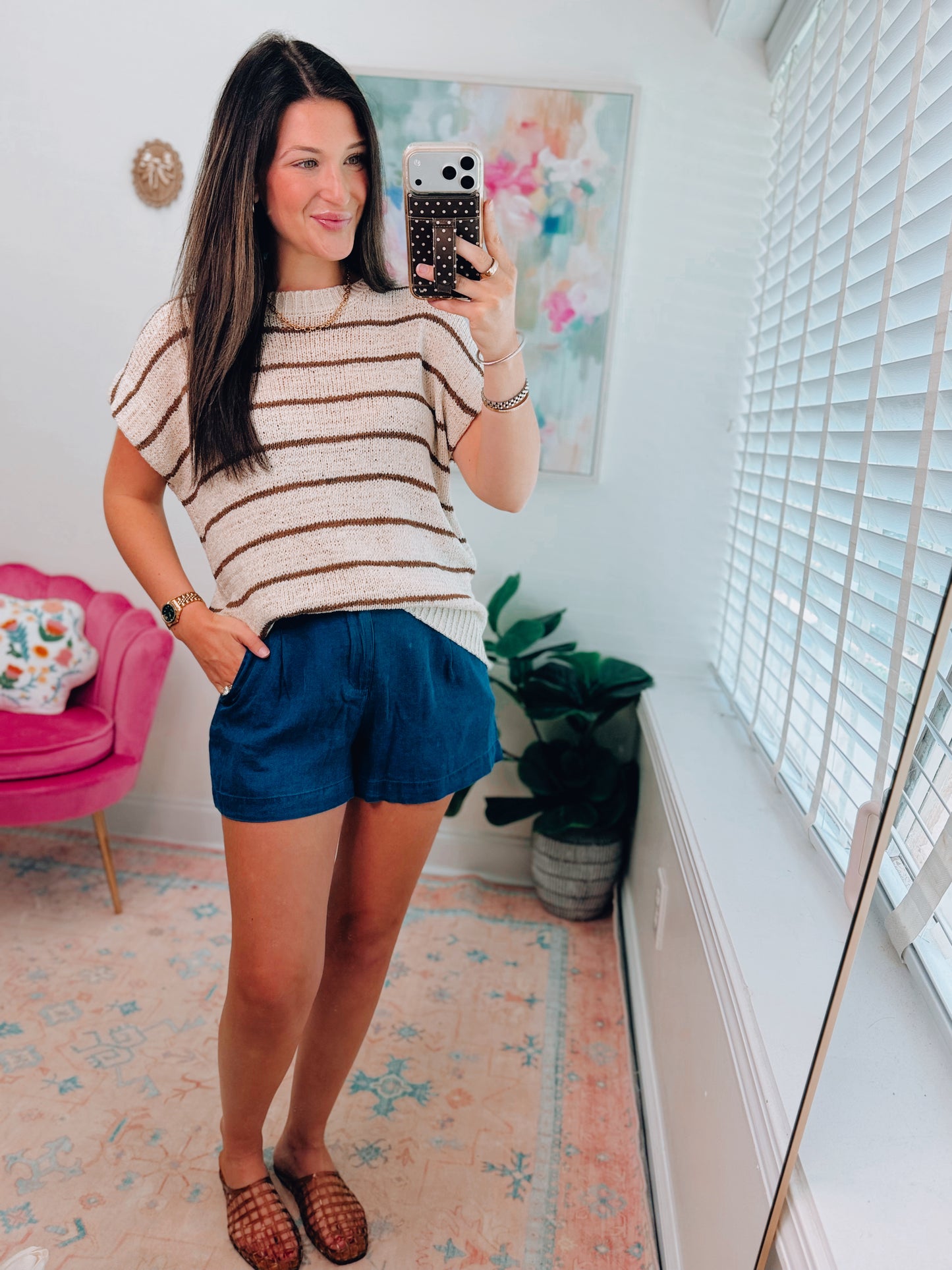 Hues Knit Striped Top