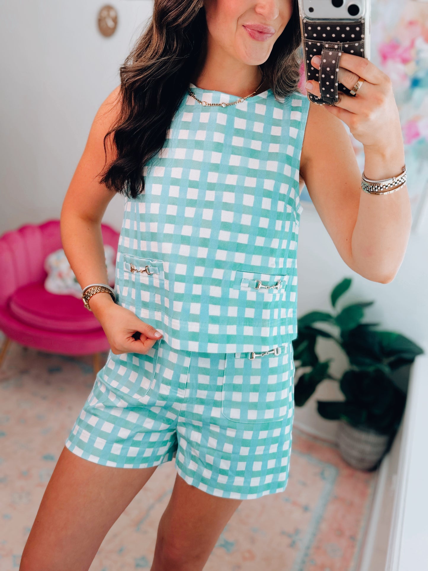 Ocean Drift Horsebit Gingham Shorts SET