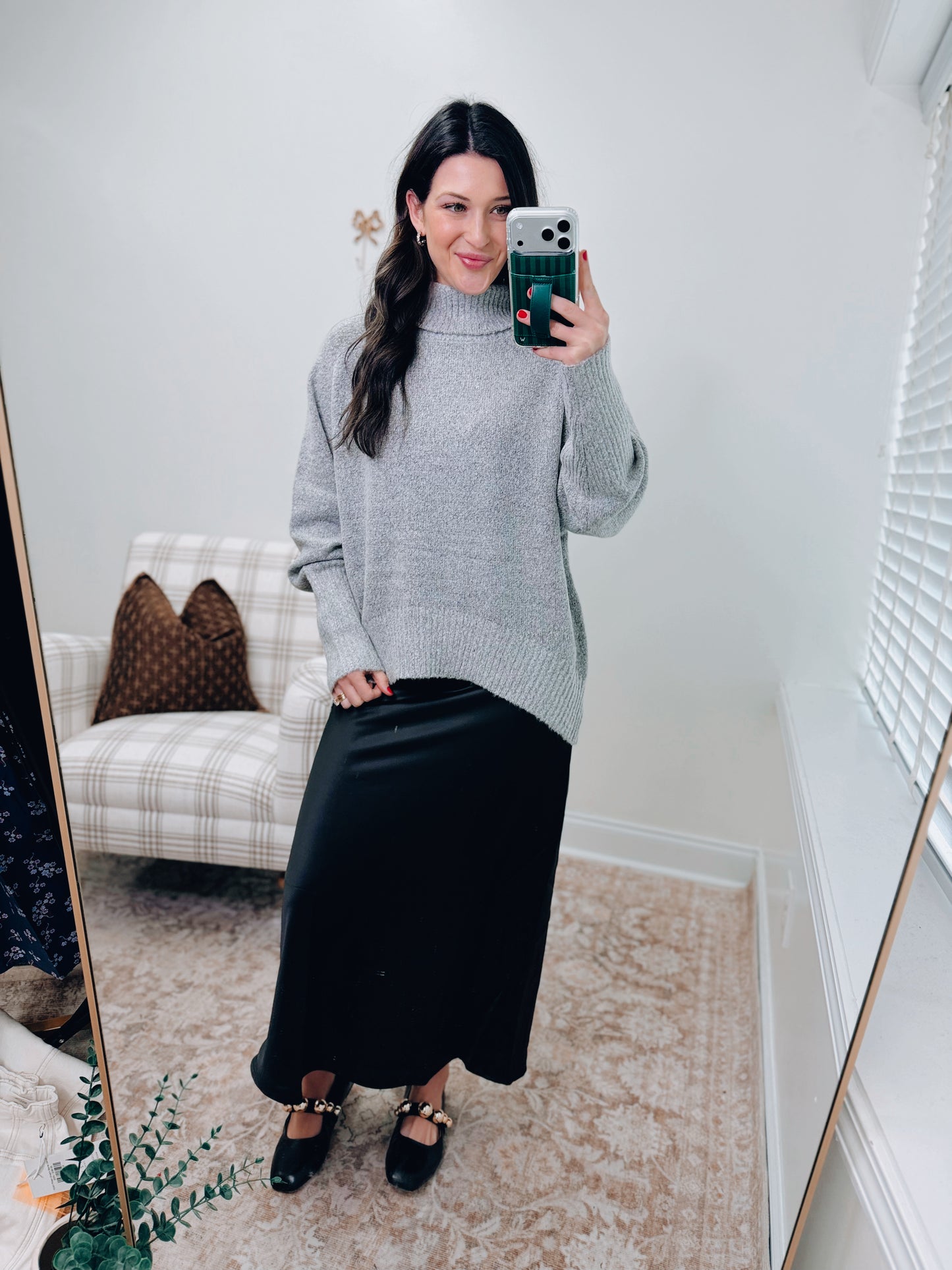 Heather Gray Mock Neck Sweater