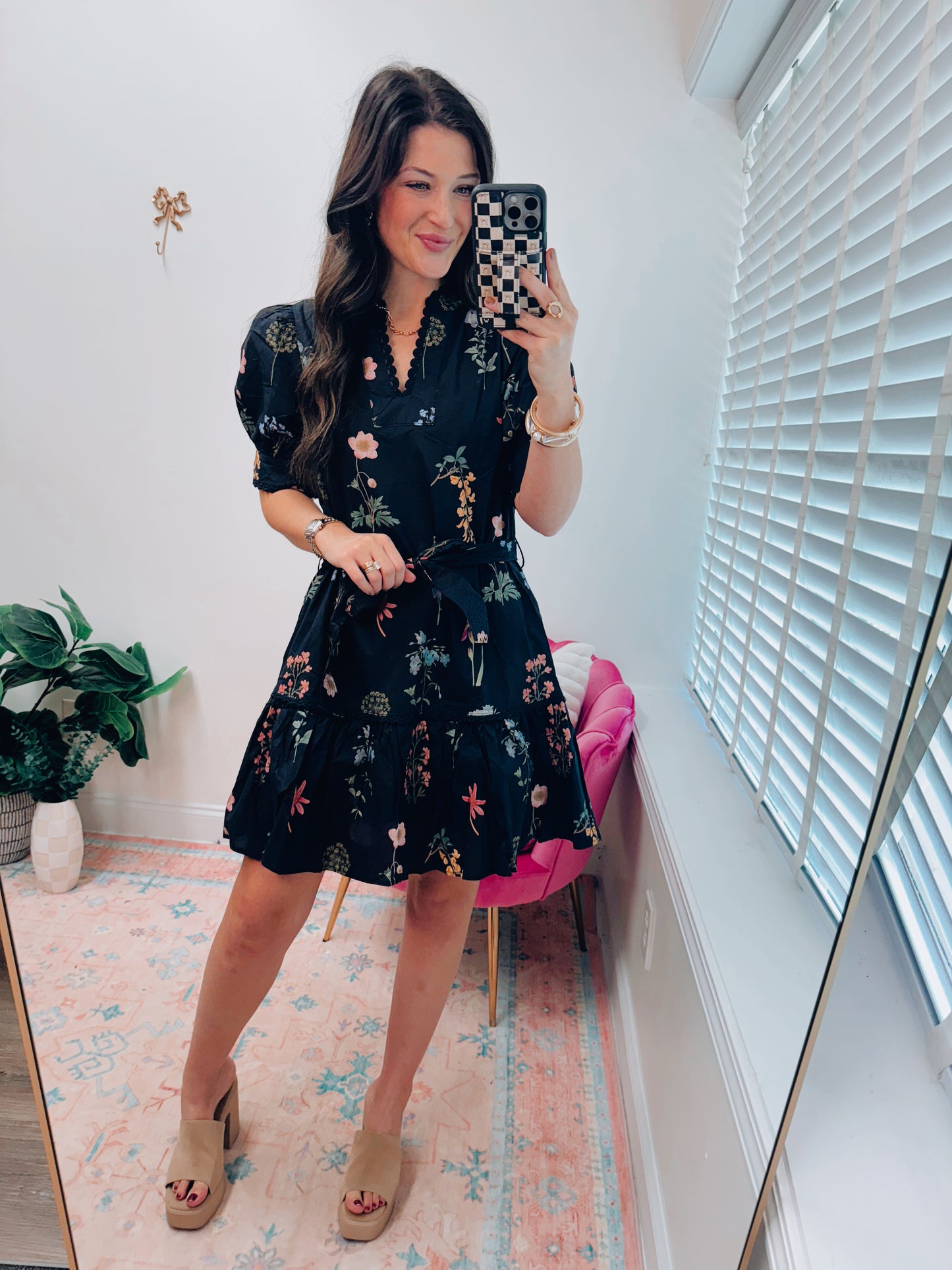 Marlow Fall Floral Scallop Mini Dress