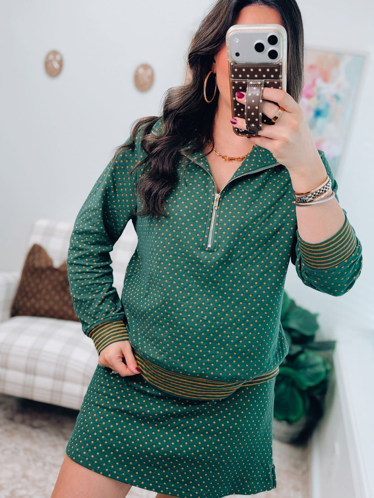 Harvest Polka Dot Skort Set