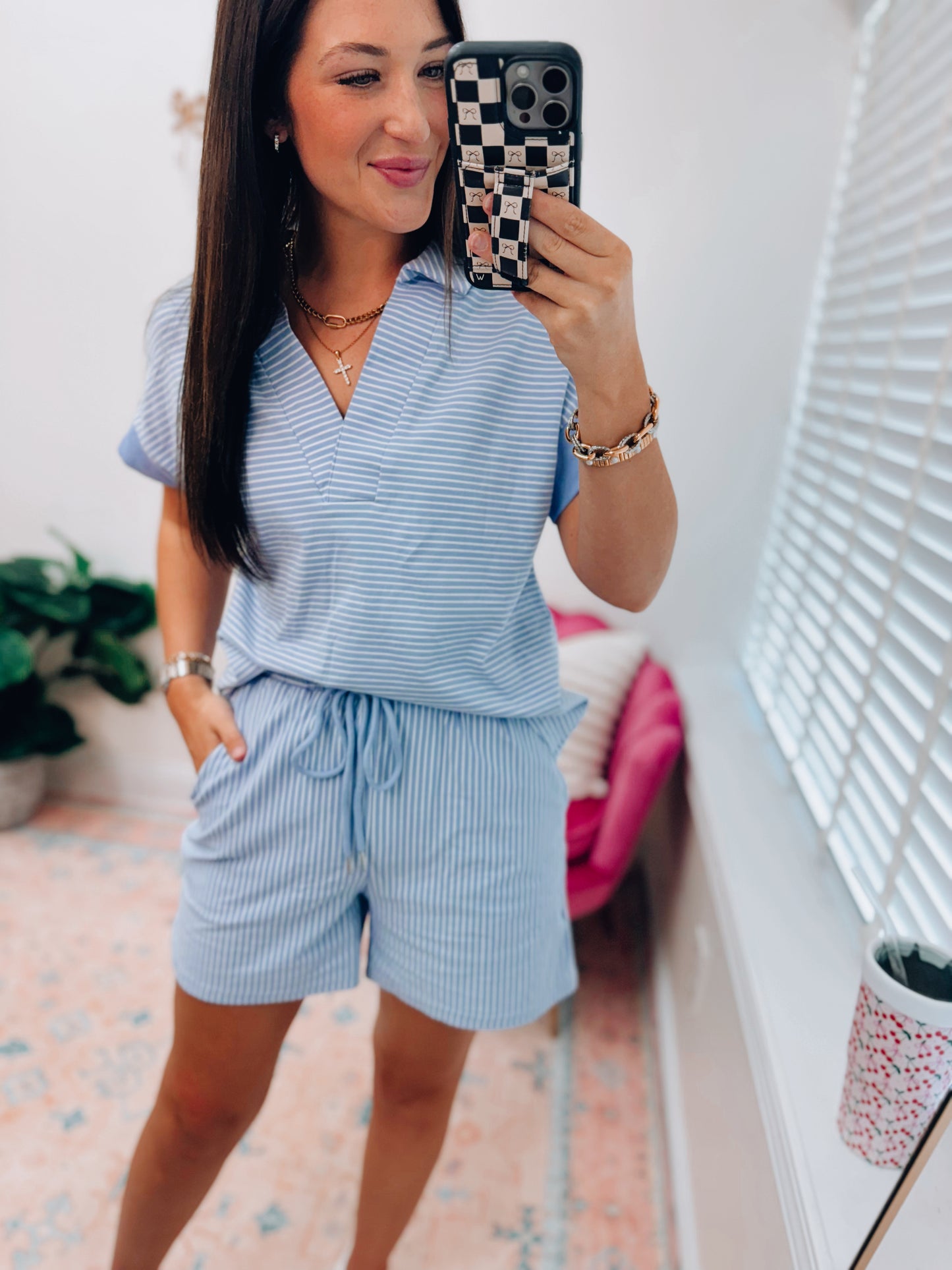Roxi Striped Shorts Set