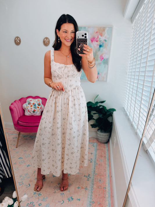 Margo Vintage Floral Midi Dress
