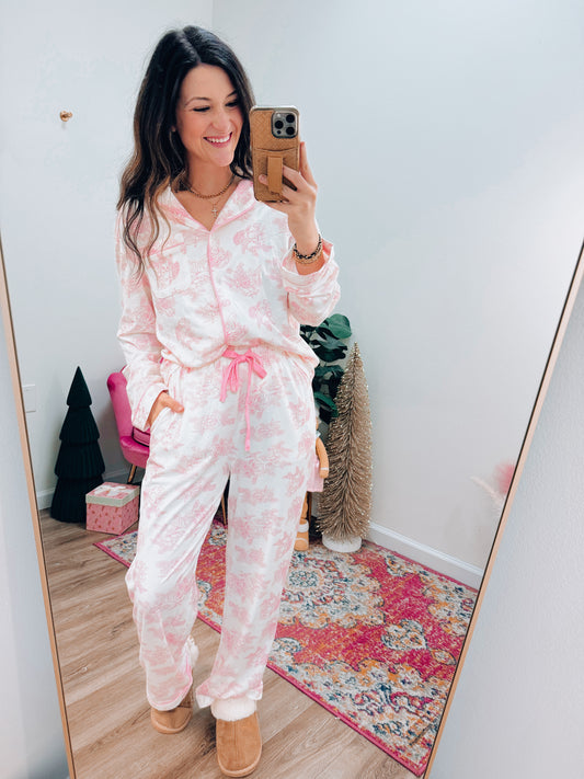 Pink Floral Pj Set