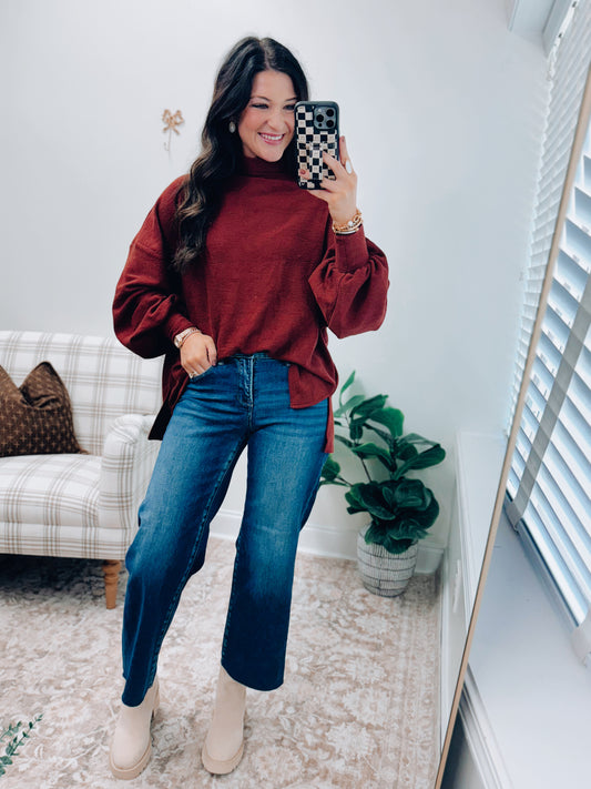 CURVY Harlow Risen Tummy Control Crop Denim