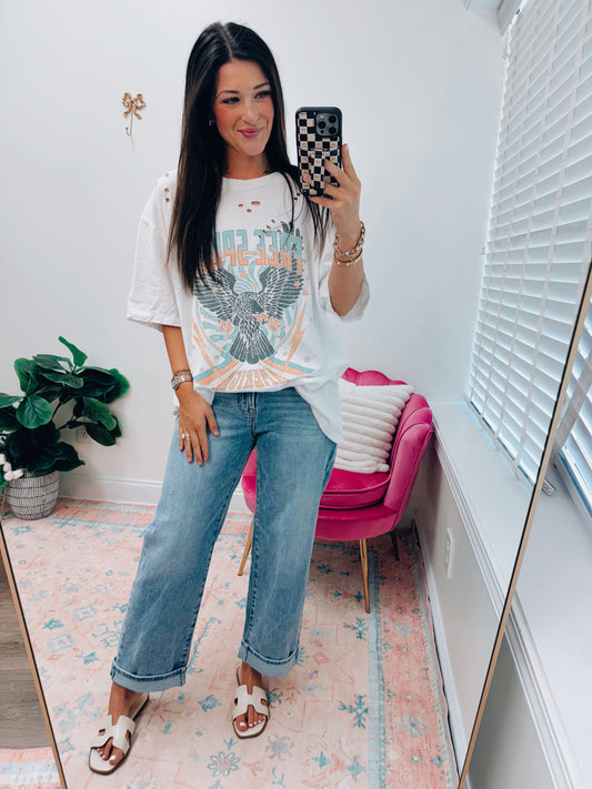 Free Spirit Distressed Graphic Tee