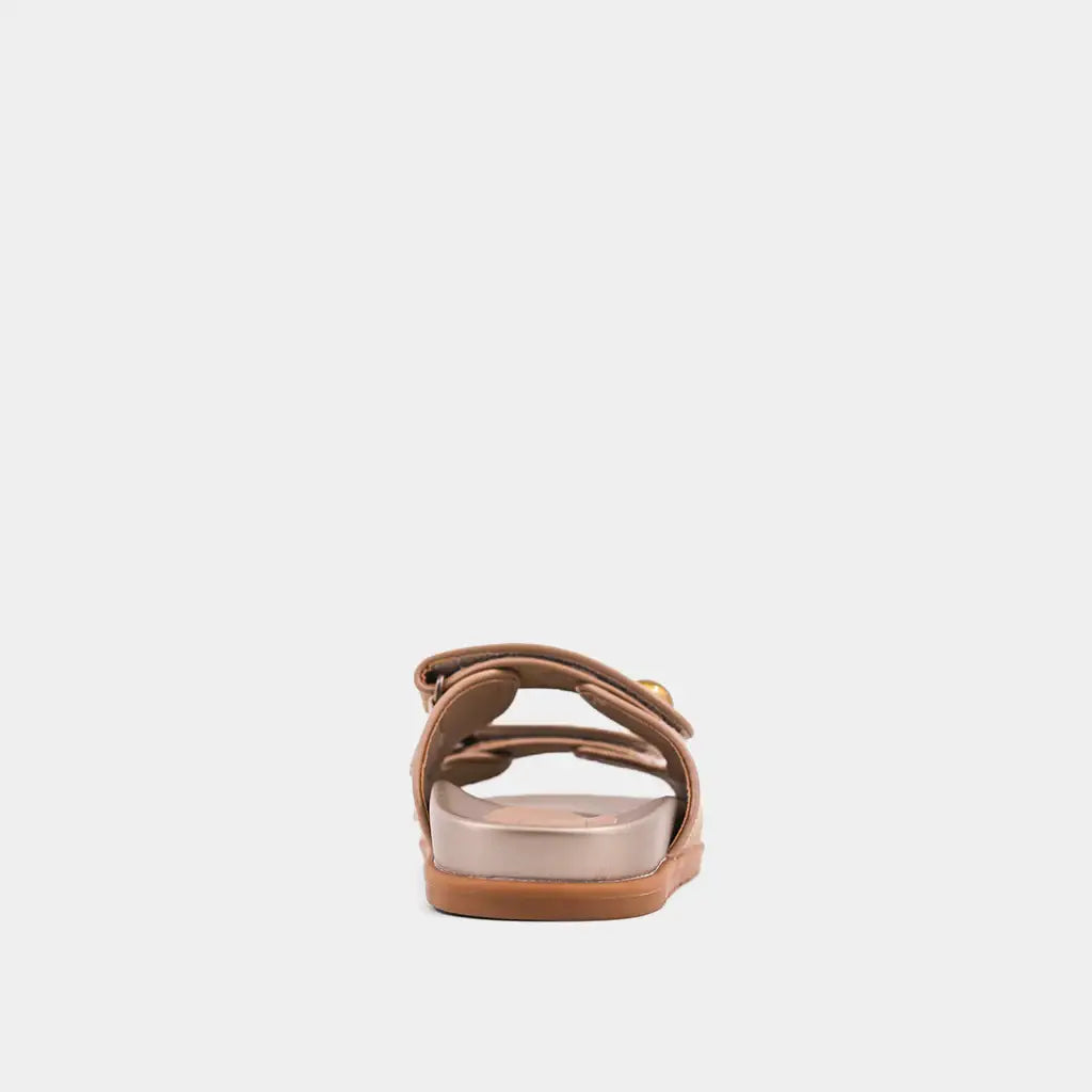 Blair Gold Double Strap Sandals
