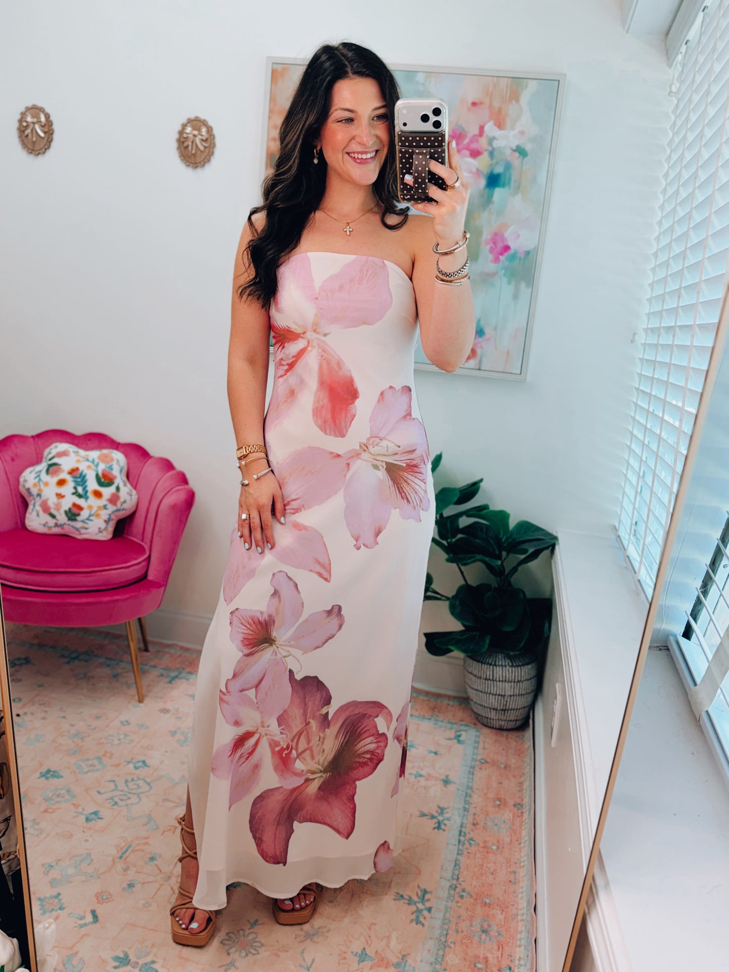 Laelia Orchid Strapless Maxi Dress