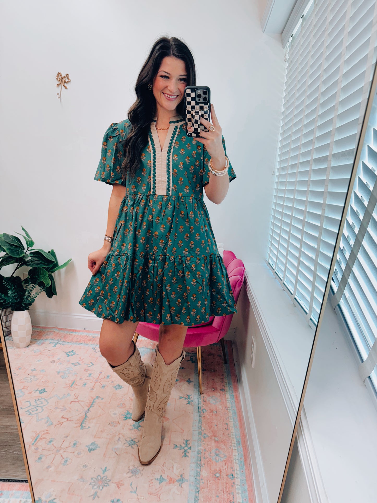 Moonlit Floral Mini Dress