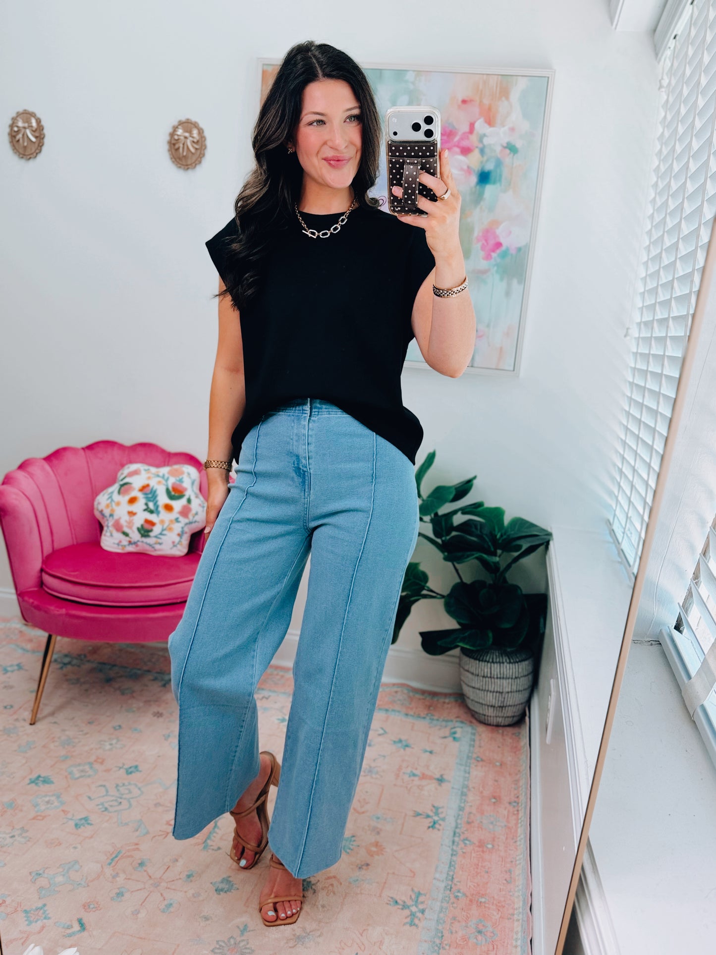 LT Pleated No Button Denim