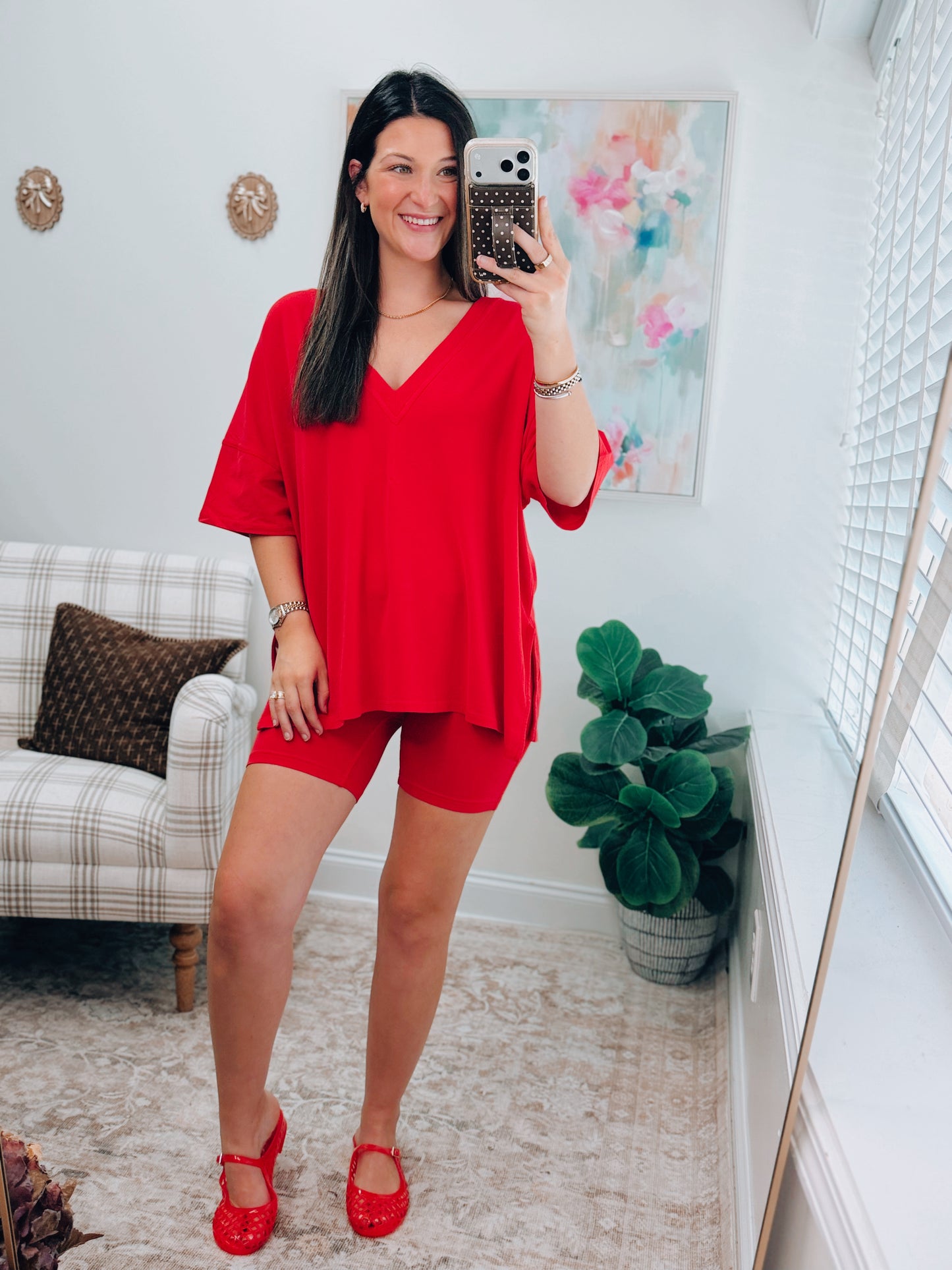 Willow Pima Cotton Biker Set - Ruby