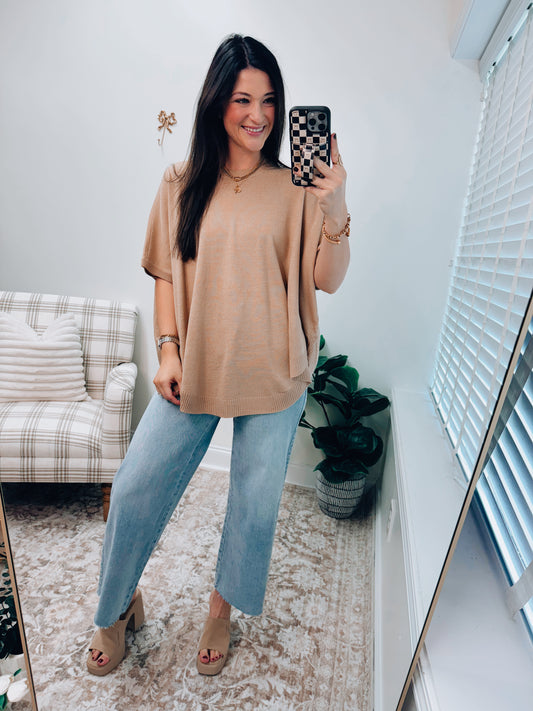 Wilder Oversized Knit Top - Taupe
