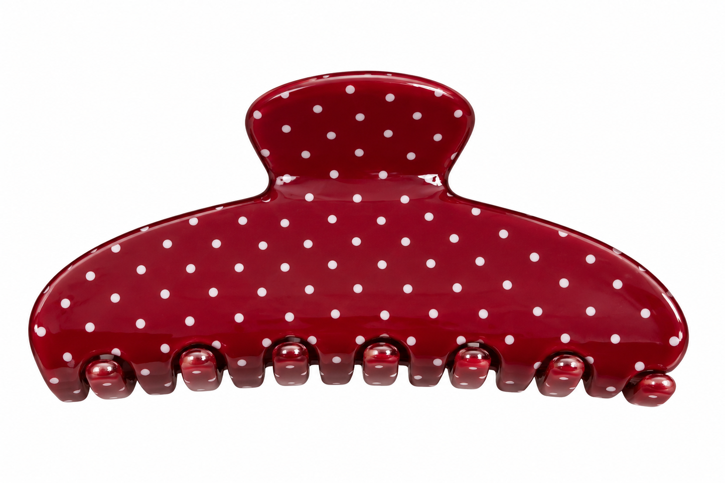Hollin Cranberry Polka Dot Claw Clip