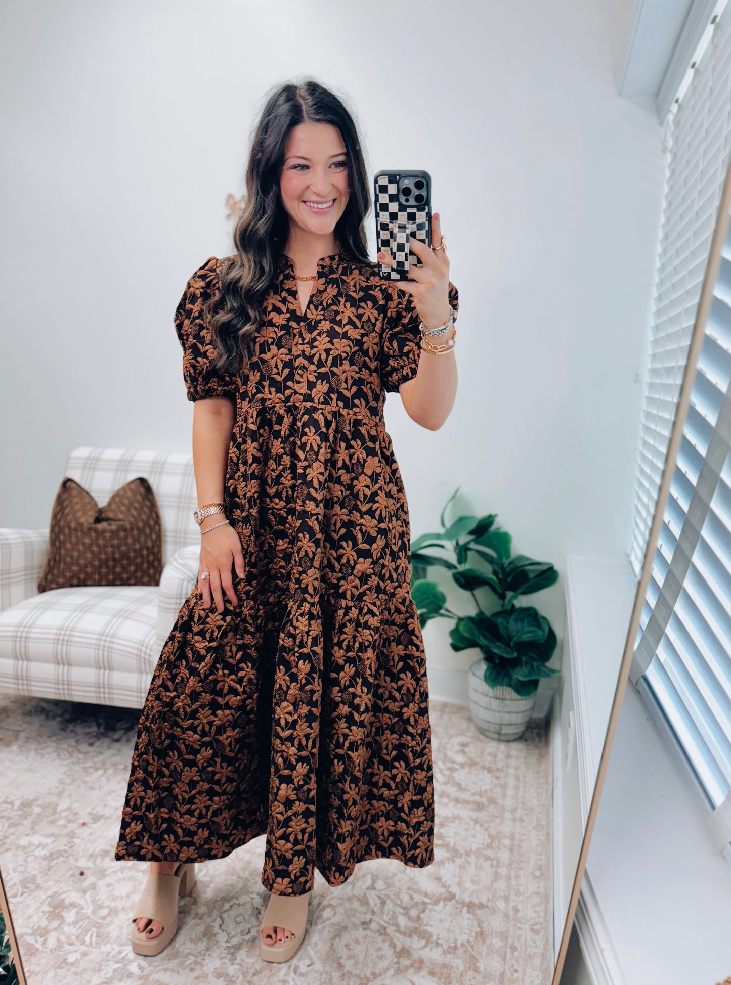 Muse Textured Embossed Maxi Dress