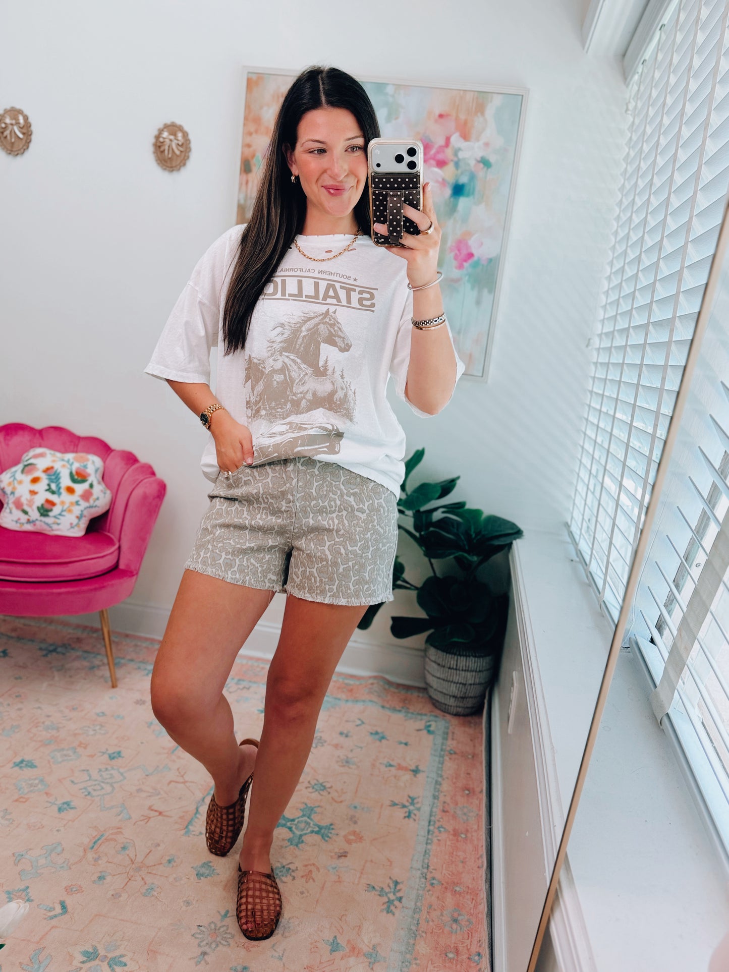 Leopard Canyon Denim Shorts