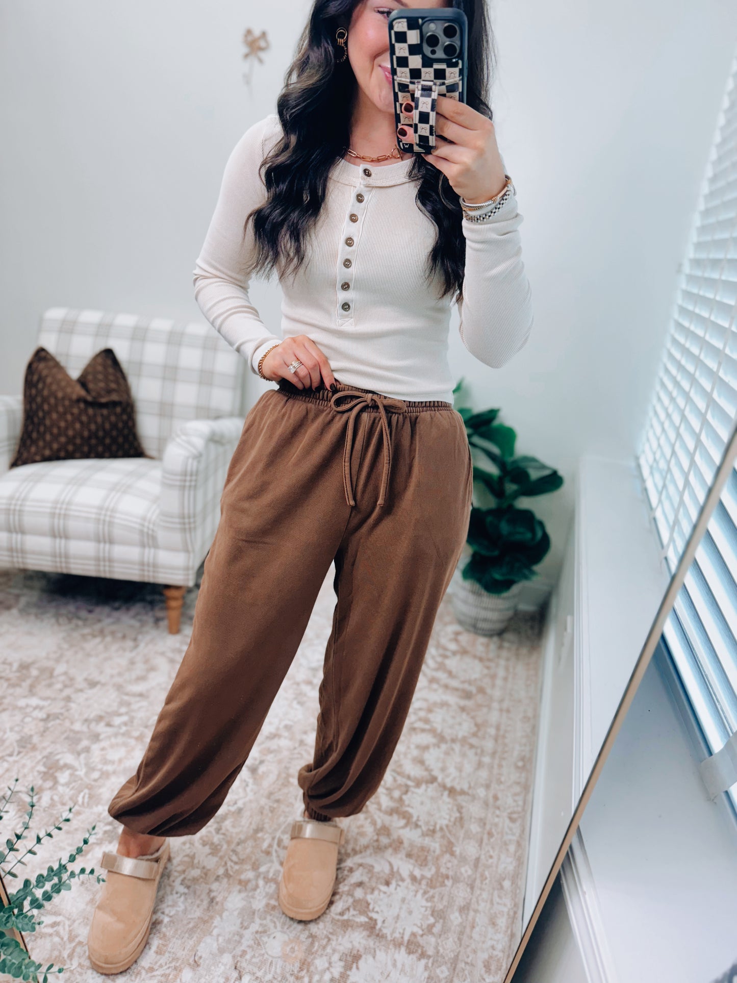 Cocoa Washed Drawstring Jogger