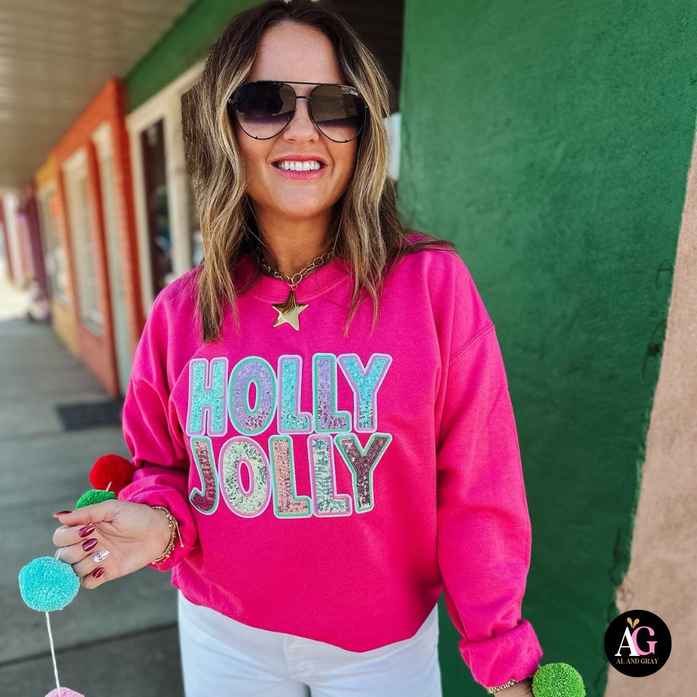 Sequin Holly Jolly Sweatshirt