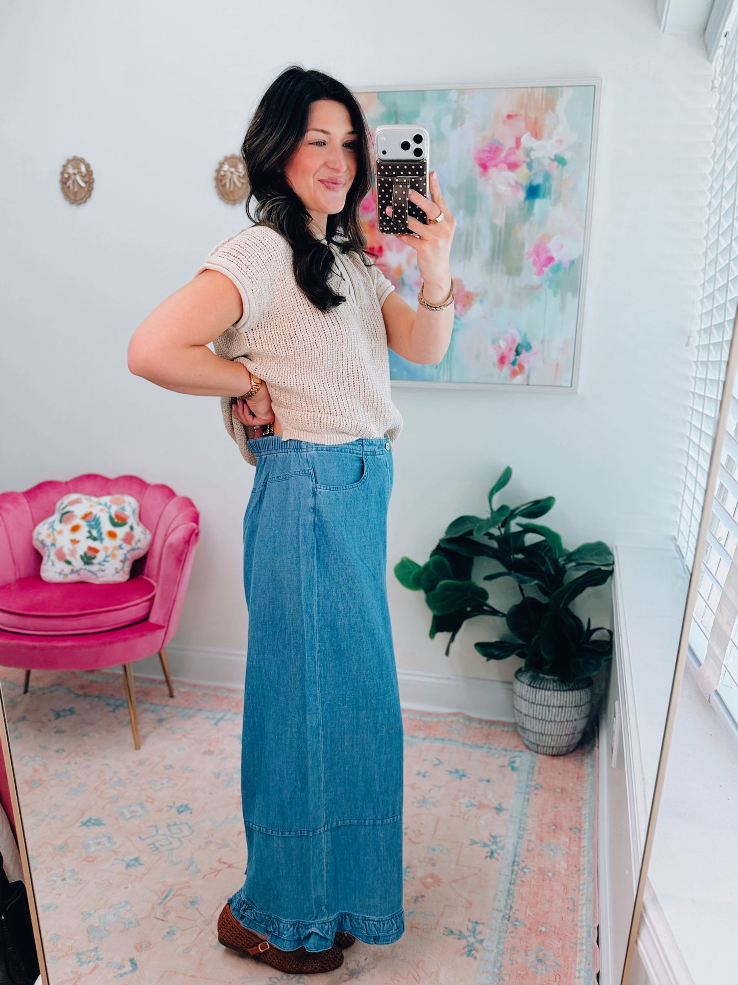 Colter Ruffle Denim Breeze Pants