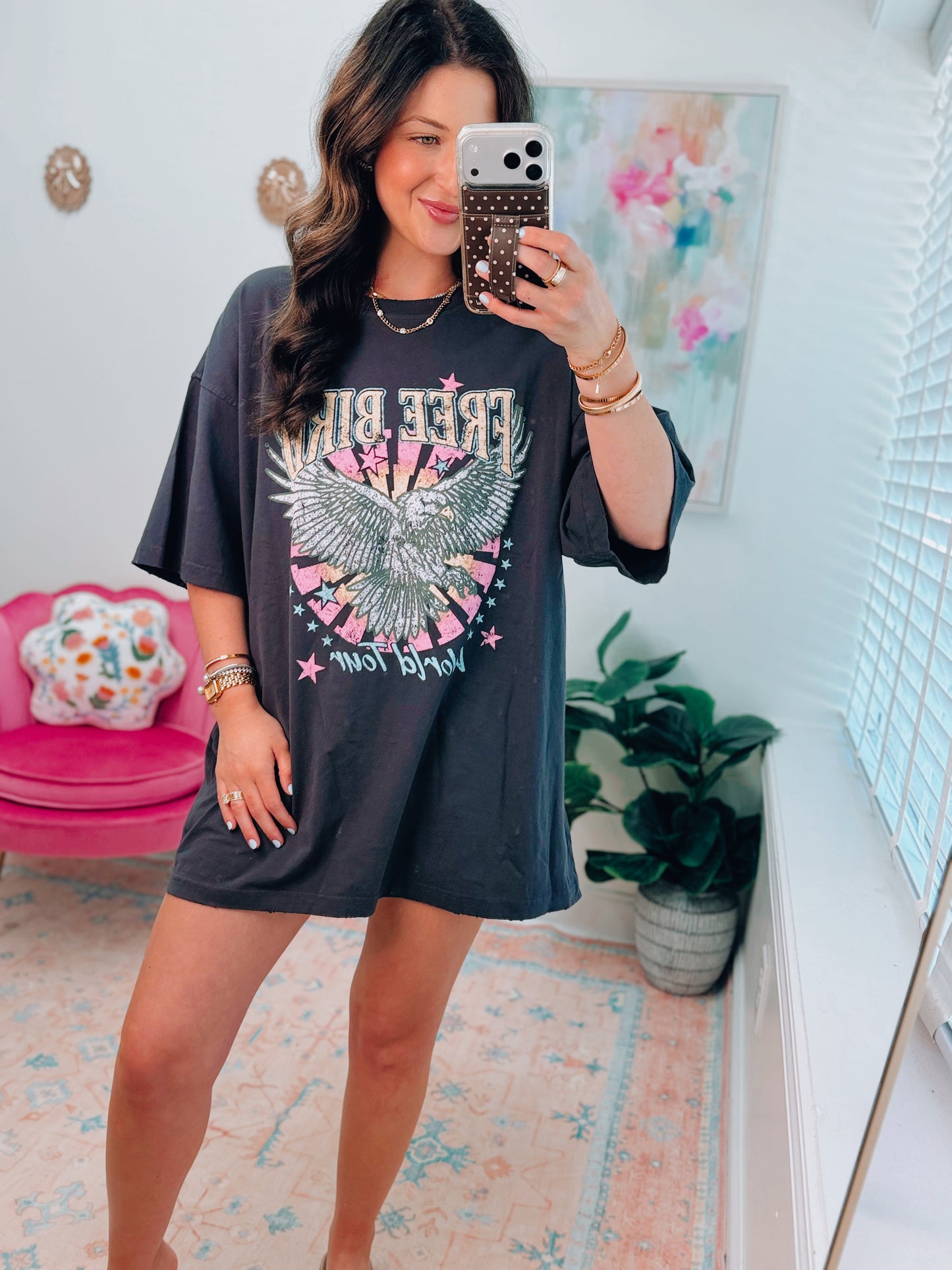 Free Bird Oversized Graphic Tee