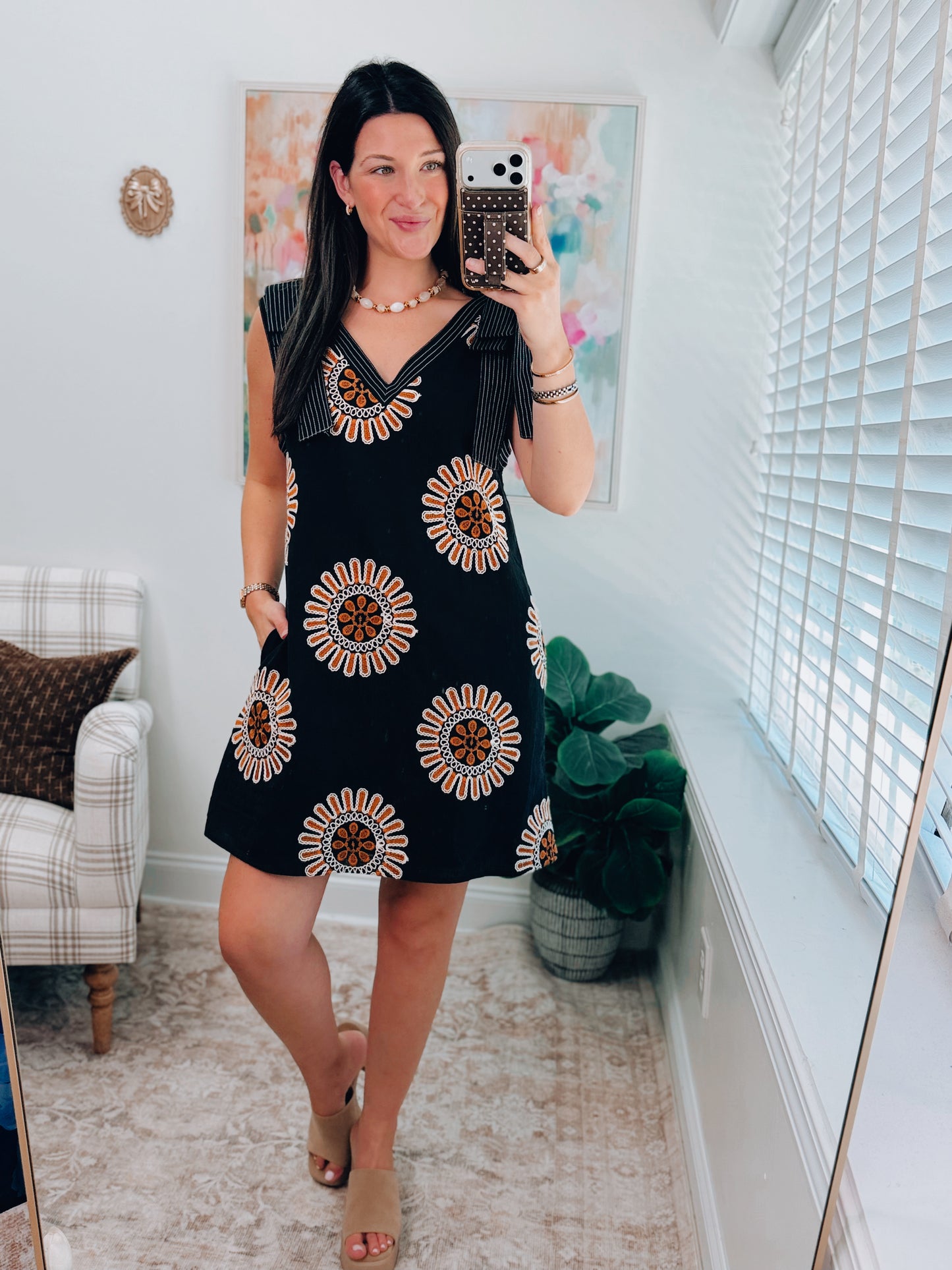 Oakley Embroidered Knit Dress
