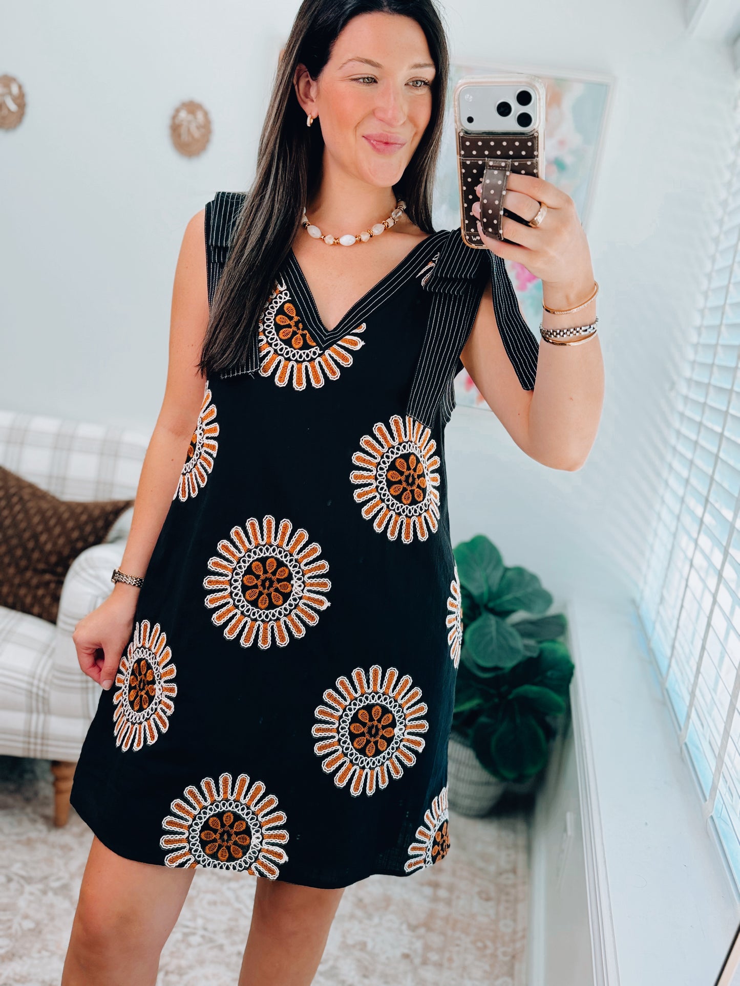 Oakley Embroidered Knit Dress