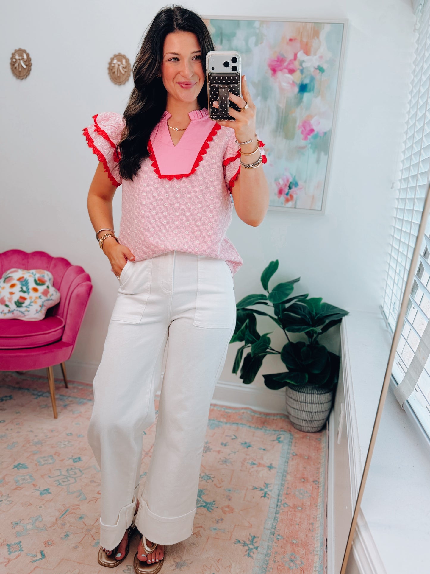 Sundrift Eyelet Ruffle Top