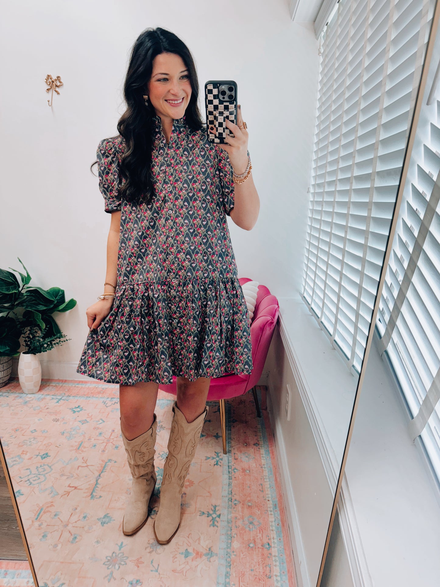 Midnight Floral Mini Dress