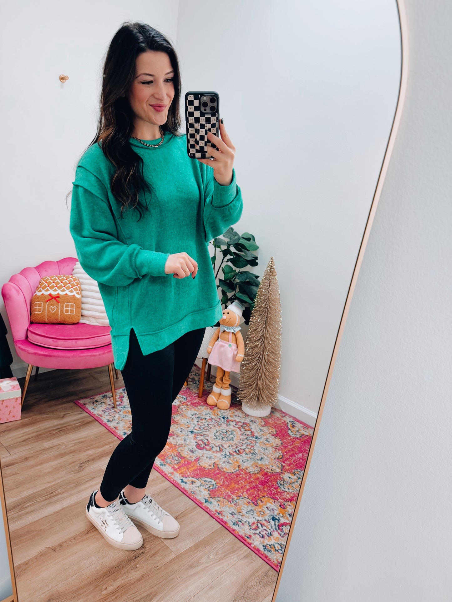 CURVY Brushed Sweater - Green