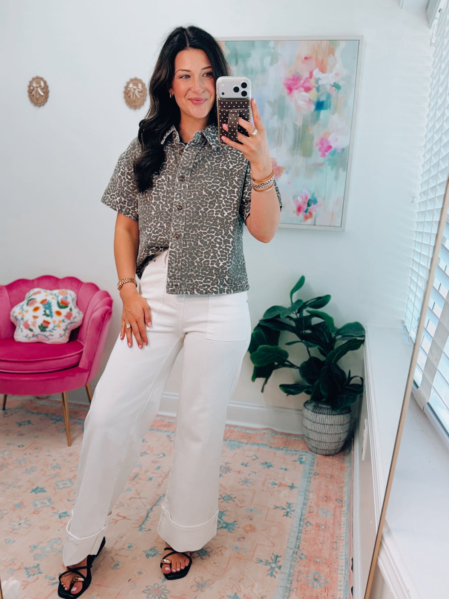 Goldie Leopard Denim Top