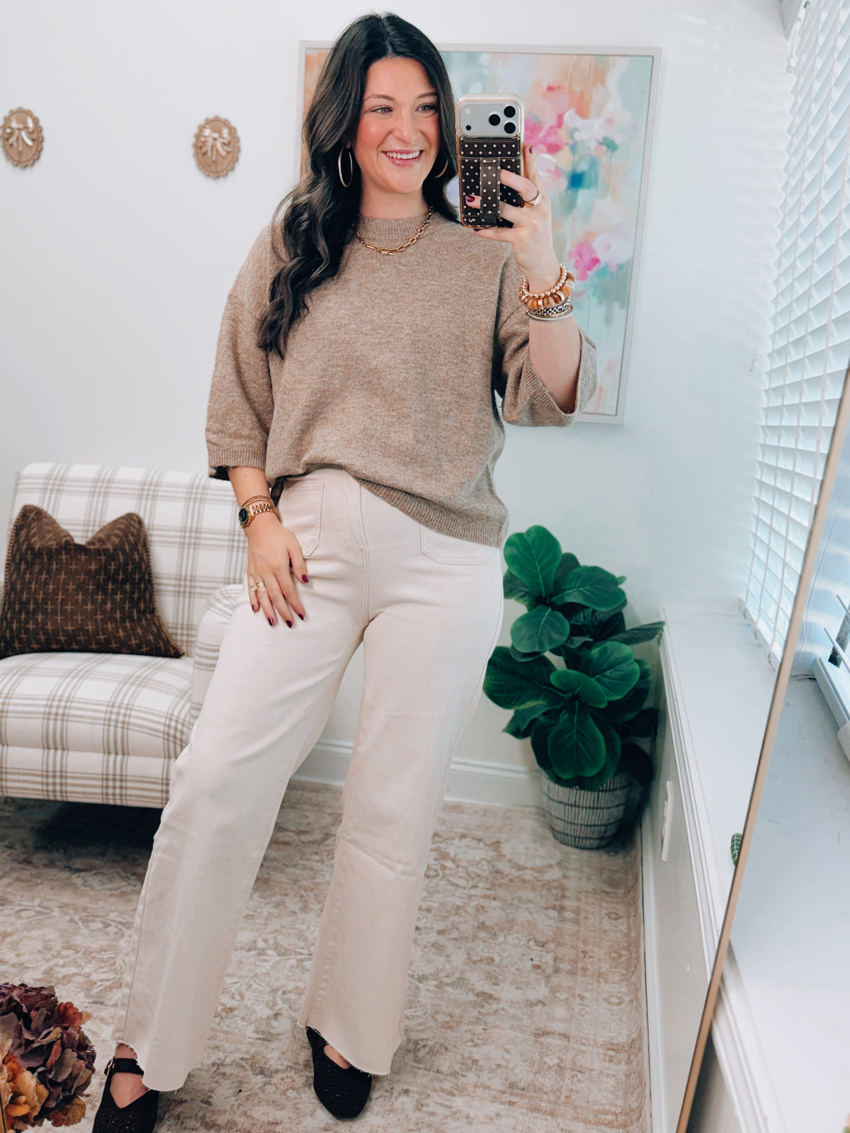 Margot Heather Mocha Sweater Top