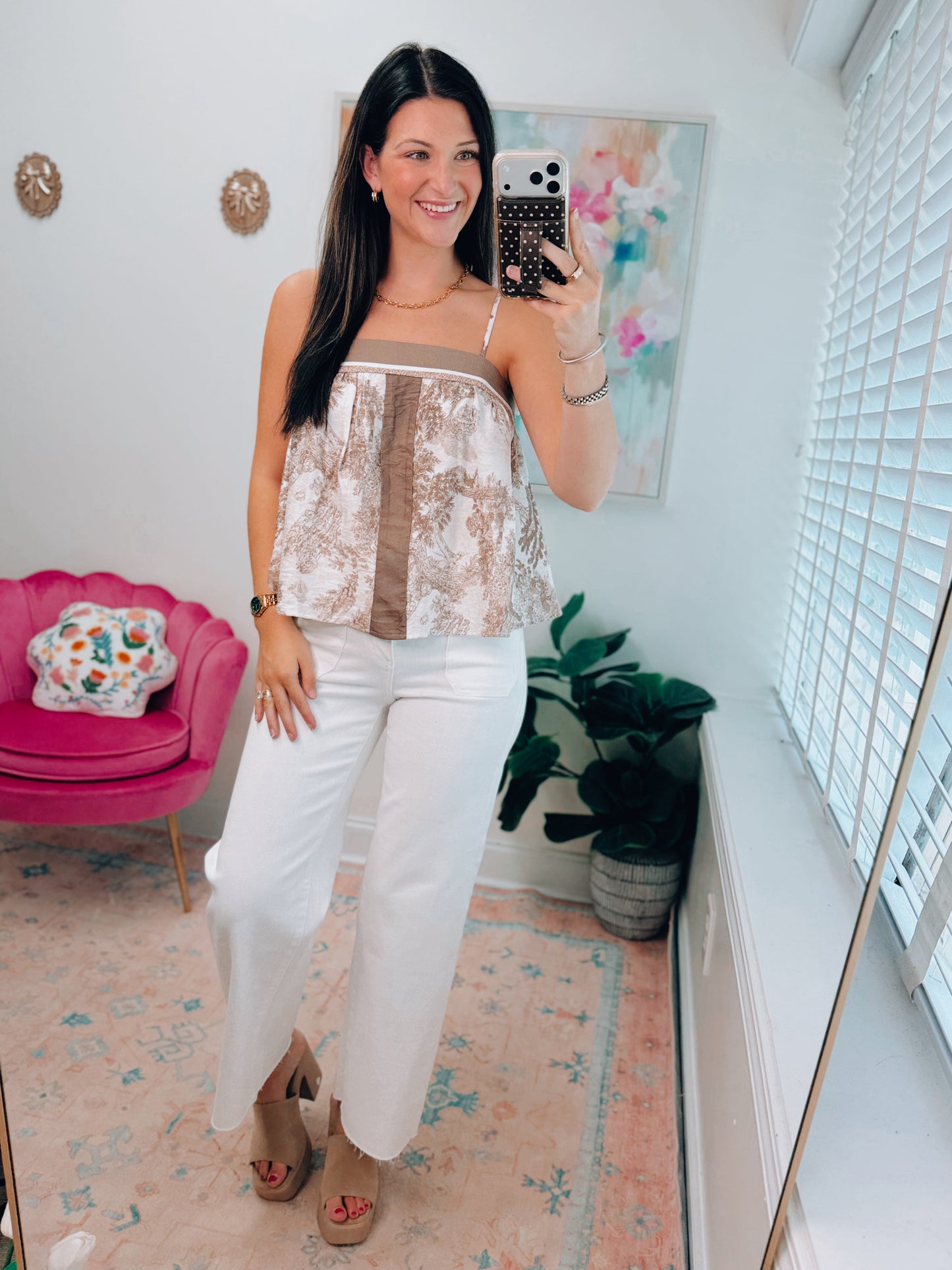 Maple Color Block Strappy Top