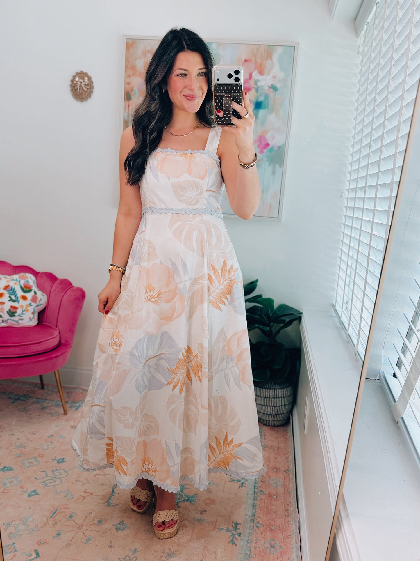 Palm Beach Scallop Midi Dress