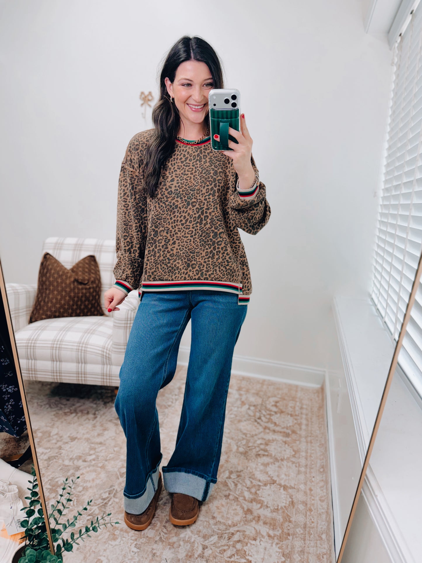 Lillian Leopard Combo Top