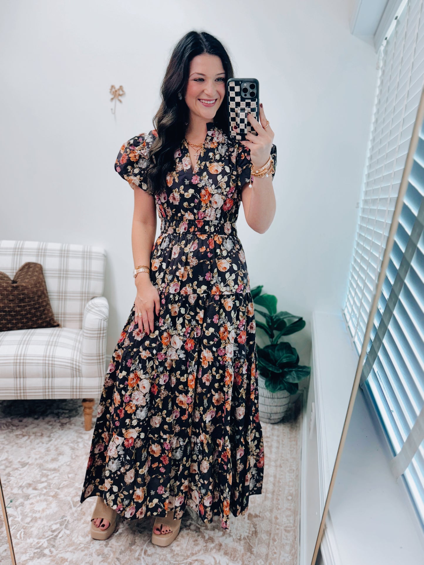 CURVY Mavie Floral Smocked Maxi Dress