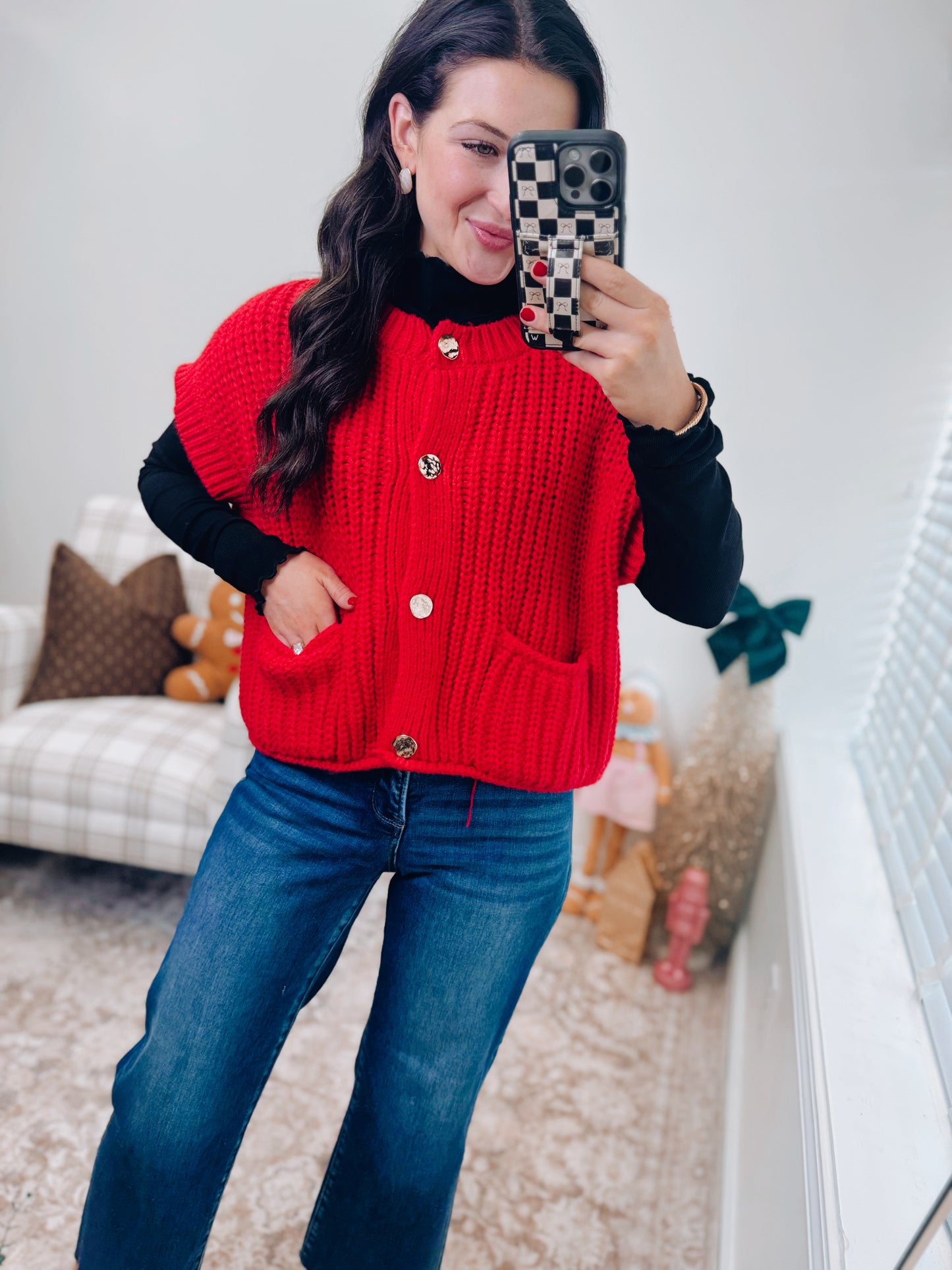 Ruby Oversized Button Knit Sweater Top