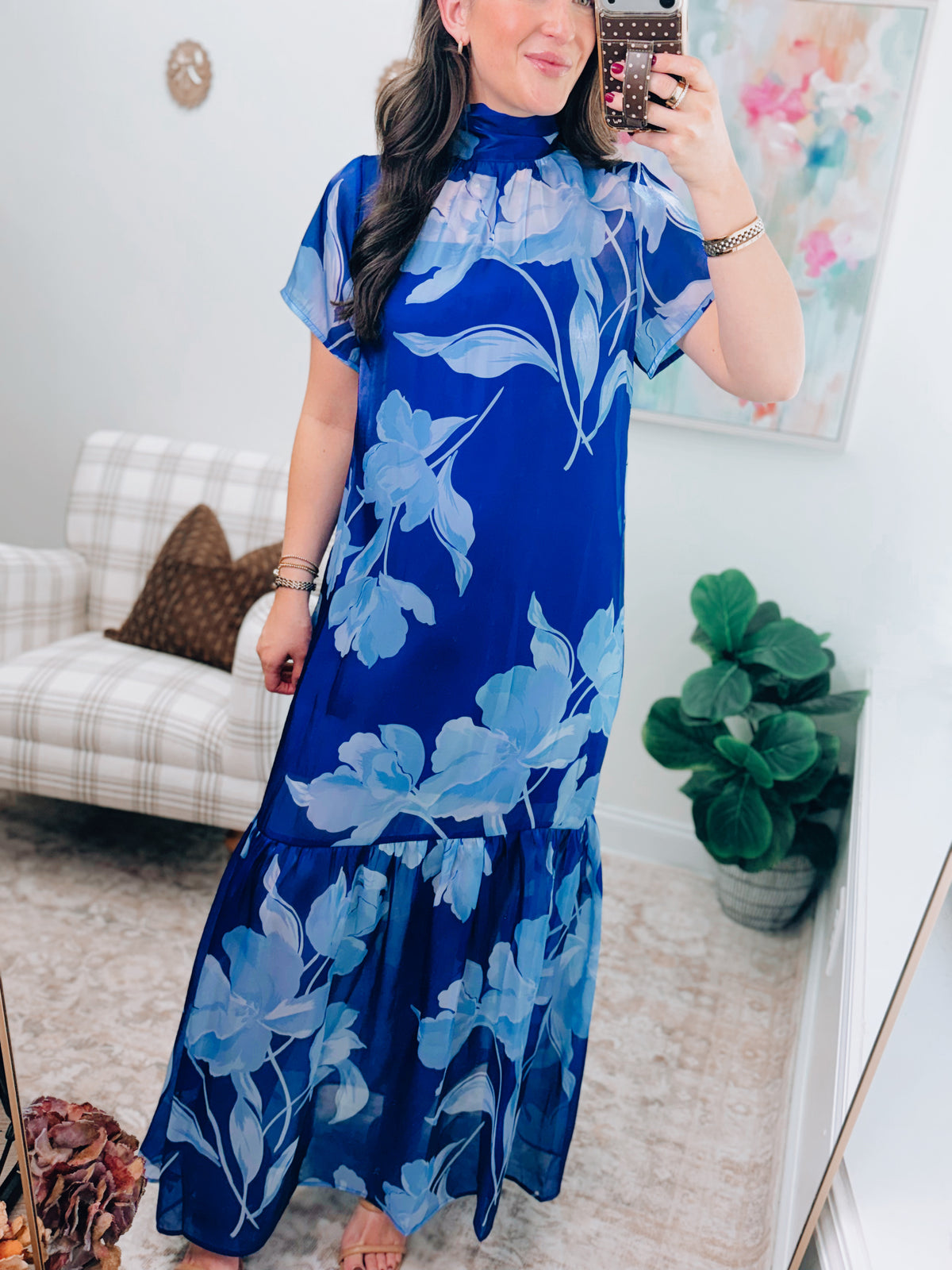 CURVY Dime Organza Sheer Maxi Dress Floral
